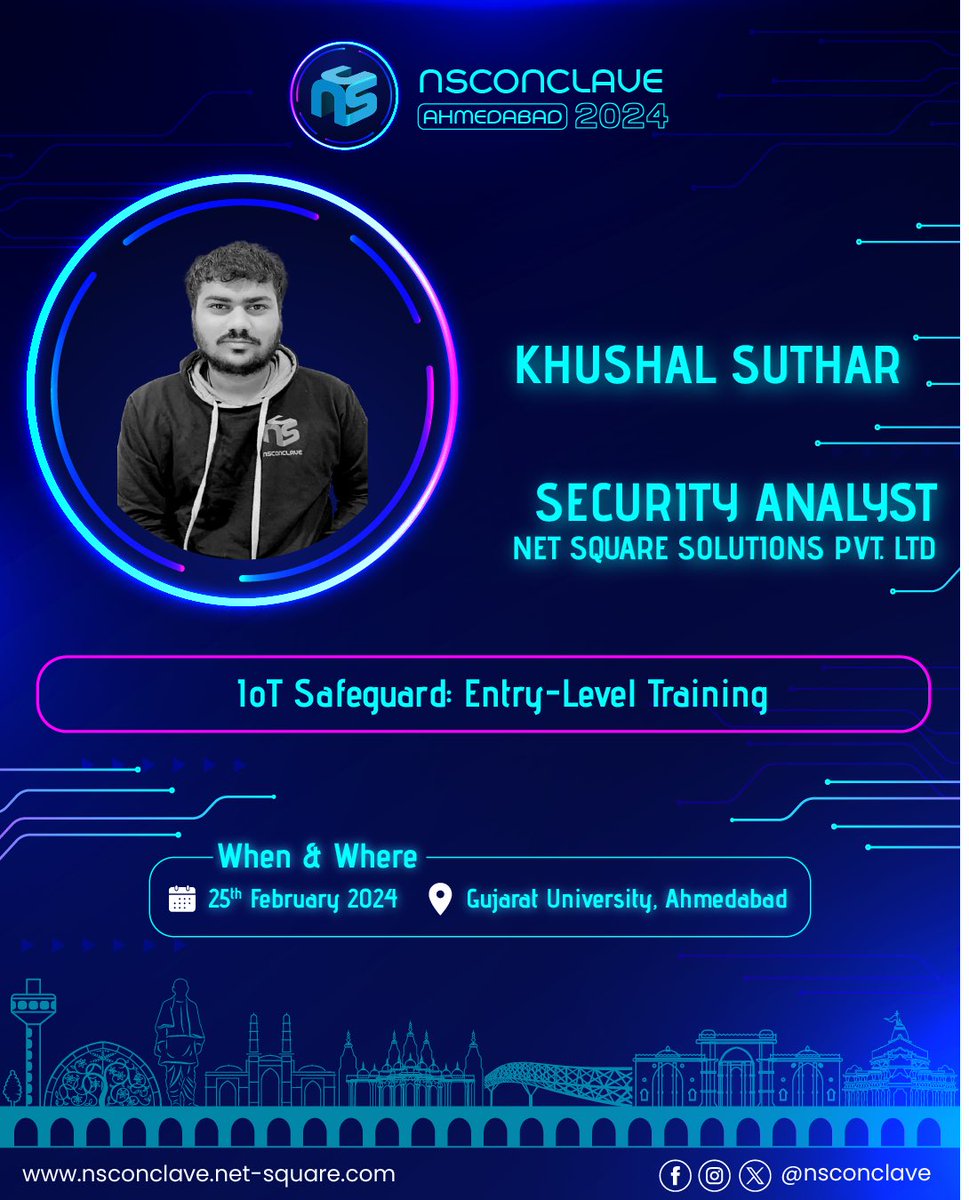 Join <a href="/JatanKRaval/">Jatan Kashyap Raval</a> &amp; <a href="/khushal_s8/">khushal Suthar</a> at #NSConclave2024 for IoT SAFEGUARD. Uncover threats, analyze protocols, and empower attendees to find vulnerabilities in real-world IoT devices. 🛡️💻

#IoTSecurity #CyberSecurity #Conference #infosec 

🌐 nsconclave.net-square.com