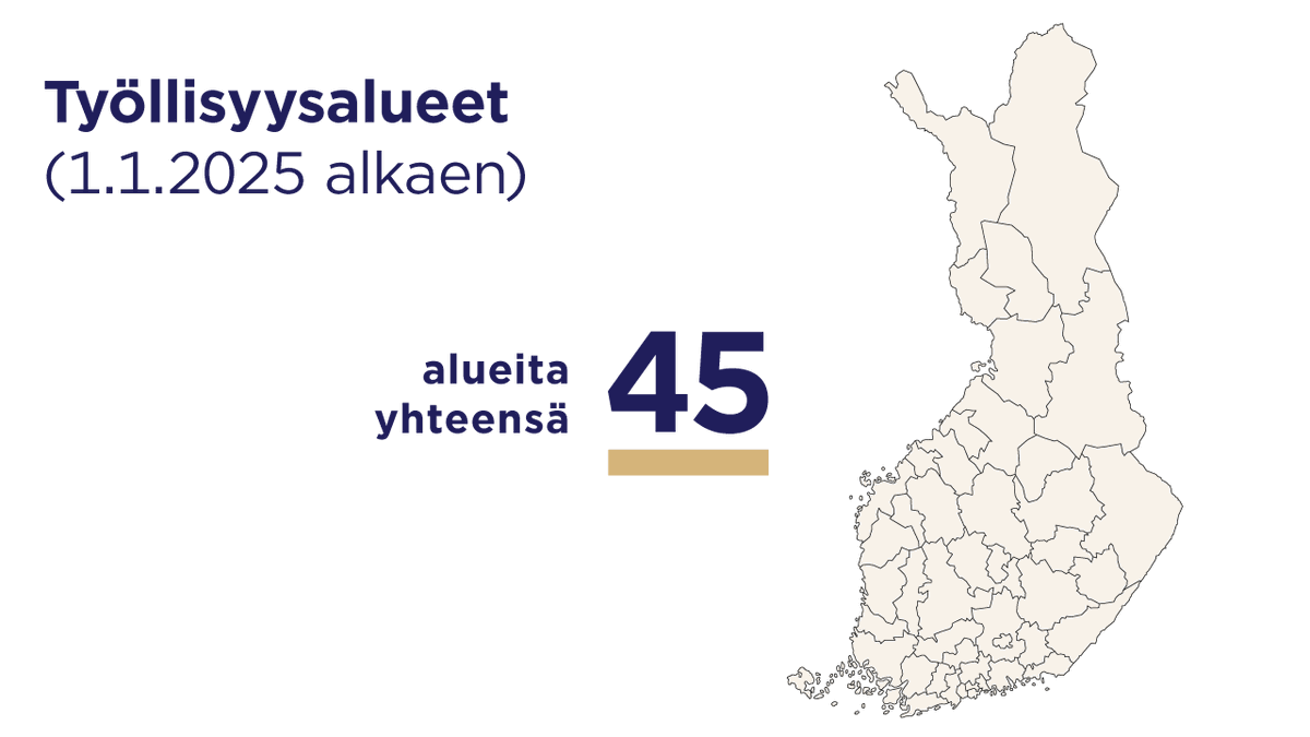 TEM (@tem_uutiset) on Twitter photo TE-palvelut 2024 -uudistus: Suomeen tulossa 45 työllisyysaluetta
🔸 Kaikki tulevat työllisyysalueet ovat nyt selvillä.
🔸 TE-palvelut siirtyvät kunnille 1.1.2025
👉tem.fi/-/te-palvelut-…
#TE2024 #tepalvelut2024 <a href="/TEpalvelut2024/">TE-palvelut 2024</a> <a href="/valtioneuvosto/">Valtioneuvosto | Statsrådet</a> TE-palvelut 2024 -uudistus: Suomeen tulossa 45 työllisyysaluetta
🔸 Kaikki tulevat työllisyysalueet ovat nyt selvillä.
🔸 TE-palvelut siirtyvät kunnille 1.1.2025
👉tem.fi/-/te-palvelut-…
#TE2024 #tepalvelut2024 <a href="/TEpalvelut2024/">TE-palvelut 2024</a> <a href="/valtioneuvosto/">Valtioneuvosto | Statsrådet</a>