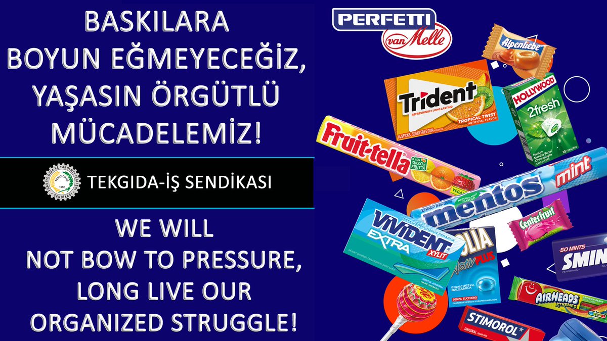 #perfettivanmelle sendika anayasal haktır!
<a href="/PVM_Official/">Perfetti Van Melle Official</a> <a href="/PVMTurkey/">PerfettiVanMelle TR</a>