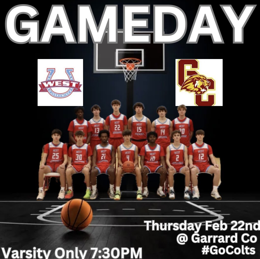 🏀 GAMEDAY
🗓️ Thursday Feb 22nd
🆚 Garrard Co
📍 Garrard Co High School  
🕰️ Varsity Only 7:30PM

#GOCOLTS