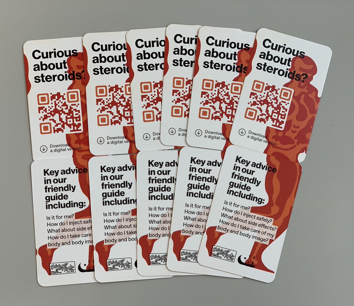 Are you an organisation, venue, clinic, gym or club? Could you stock copies of our new credit-card sized card promoting our online steroid guide? DM us a mailing address and we’ll send some. The online guide is here - queerhealth.info/steriods