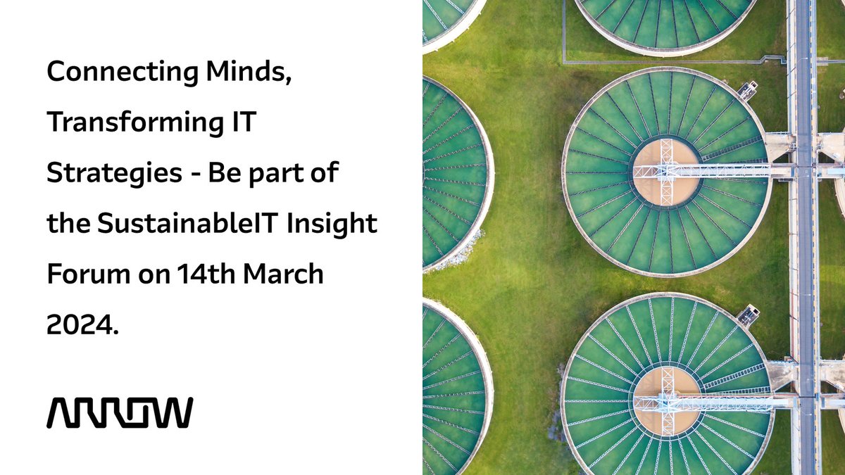 ArrowECS_UK's tweet image. 🔓 Unleash the power of Sustainable IT! Join us at the SustainableIT Insight Forum on 14th March 2024. Secure your spot - register here: arw.li/6016p7awC #Sustainability #GreenTechRevolution