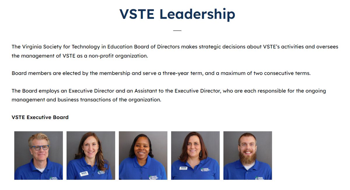 @VSTE Leadership is always working hard for the educators of Virginia! Always happy to connect and grateful to VA educators! vste.org/vste-leadershi… #edtech #educoaching #PD #PL #VCC #educoach #education #teaching