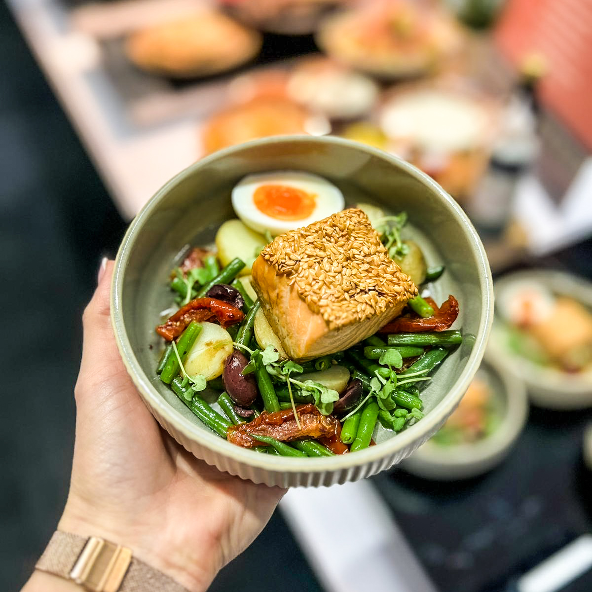 A beautiful Niçoise salad on the pass today. The perfect healthy light bite! 🤩 niçoise