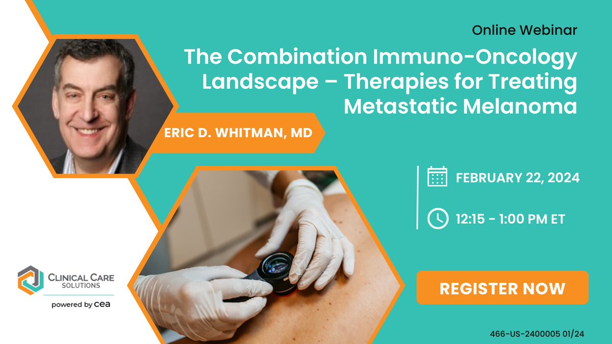 Join Dr Whitman as he will discuss key questions and ongoing results from clinical trials, along with providing expert guidance and recommendations. Sign up now! bit.ly/49bFi7L #oncology #hematology