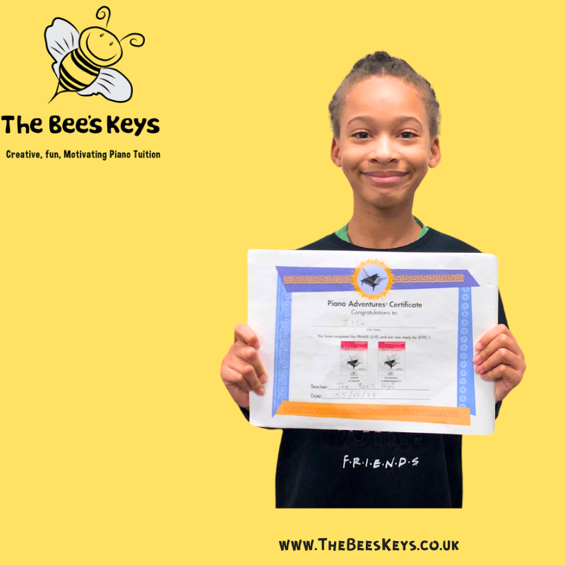 📢🎉 Big congratulations to Isla for completing her Piano Adventures Primer Level book! 🎹✨ Let's all take a moment to celebrate her hard work and dedication! 🥳👏

#TheBeesKeys #Swindon #PianoLessons #PianoAdventures #PianoAchievement #MusicMastery #LearningTheKeys