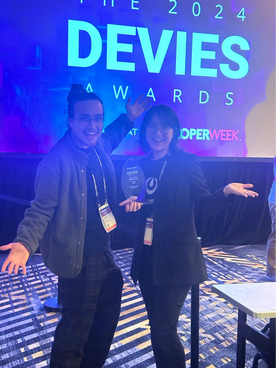 Mattermost's tweet image. We’re thrilled to announce that Mattermost has earned the 12th annual DEVIES Award for Best Innovation in ITOps! 🎉

The award was presented to our team yesterday during @DeveloperWeek 2024. 😎

Learn more:

➡️ mattermost.com/blog/mattermos…

#itops #devies #opensource