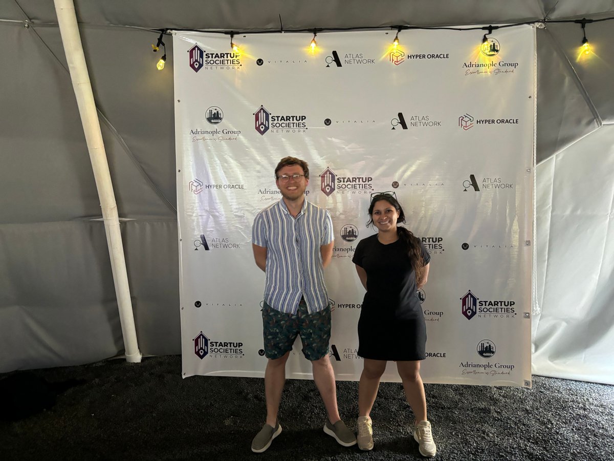StartSocieties's tweet image. Here are some photos of two of our board members and organizers of the Startup Societies &amp;amp; Crypto Cities Summit at #Vitalia in #Prospera, Nathalie Mezza-Garcia and Joseph Mckinney #dontarguebuild