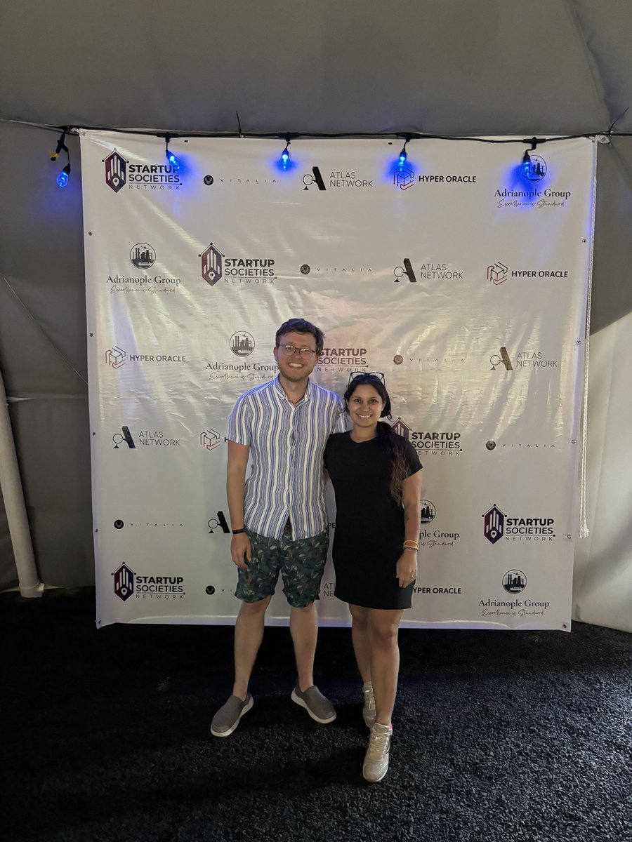 StartSocieties's tweet image. Here are some photos of two of our board members and organizers of the Startup Societies &amp;amp; Crypto Cities Summit at #Vitalia in #Prospera, Nathalie Mezza-Garcia and Joseph Mckinney #dontarguebuild