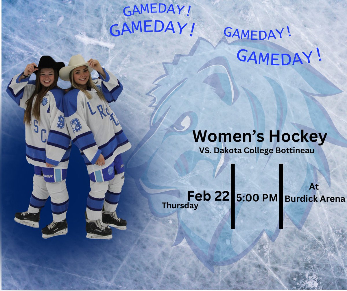 LRSCWHky's tweet image. GAMEDAY!
WHKY vs. DCB | 5pm
MHKY vs. MSUM | Cancelled
Burdick Arena
Livestream: youtube.com/@lakeregionsta…
#RoyalsFamily #LR4Life