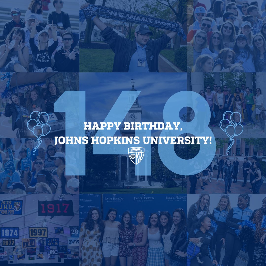 It’s Johns Hopkins University’s 148th birthday today! Happy birthday, JHU! 💙