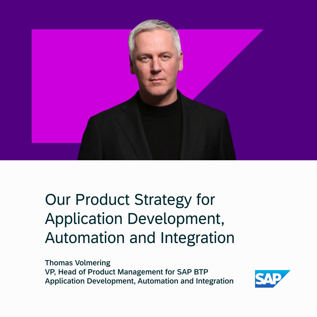 websrphr's tweet image. ❓ What is @SAP's product strategy in 2️⃣0️⃣2️⃣4️⃣ for Application Development, Automation and Integration on #SAPBTP?
💡 Learn directly from @ThomasVolmering, Head of PM
➡️ imsap.co/6019ncHr9 ✅
#SAPBuild #FusionDevelopment #EnterpriseAutomation #GenerativeAI #BusinessAI