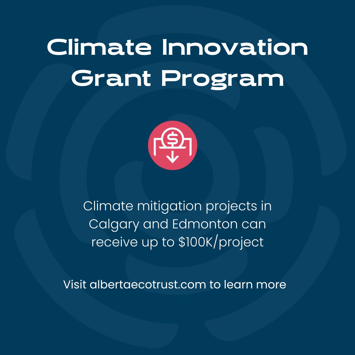 If you have a climate mitigation project in Calgary and Edmonton that fits our Climate Innovation Grant program criteria, send us your expression of interest by Feb. 26 at albertaecotrust.com