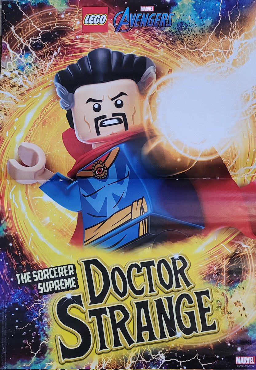 Picked up the Lego Marvel Avengers magazine today. I needed the poster😂 I wish Lego would release some comic Stephen merch. I have a custom made one but some official sets would be great. #DoctorStrange #DrStrange