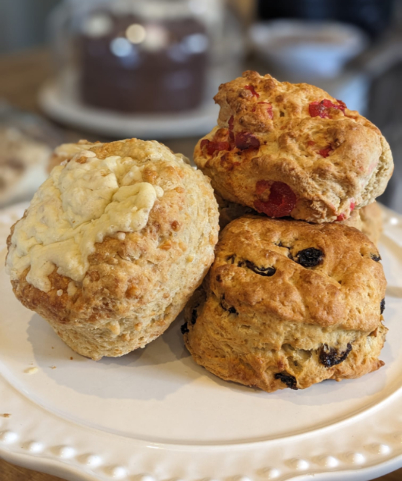 Our homemade scones are a triumph! From cheese, to plain, to cherry and white chocolate we have something for everyone to enjoy!