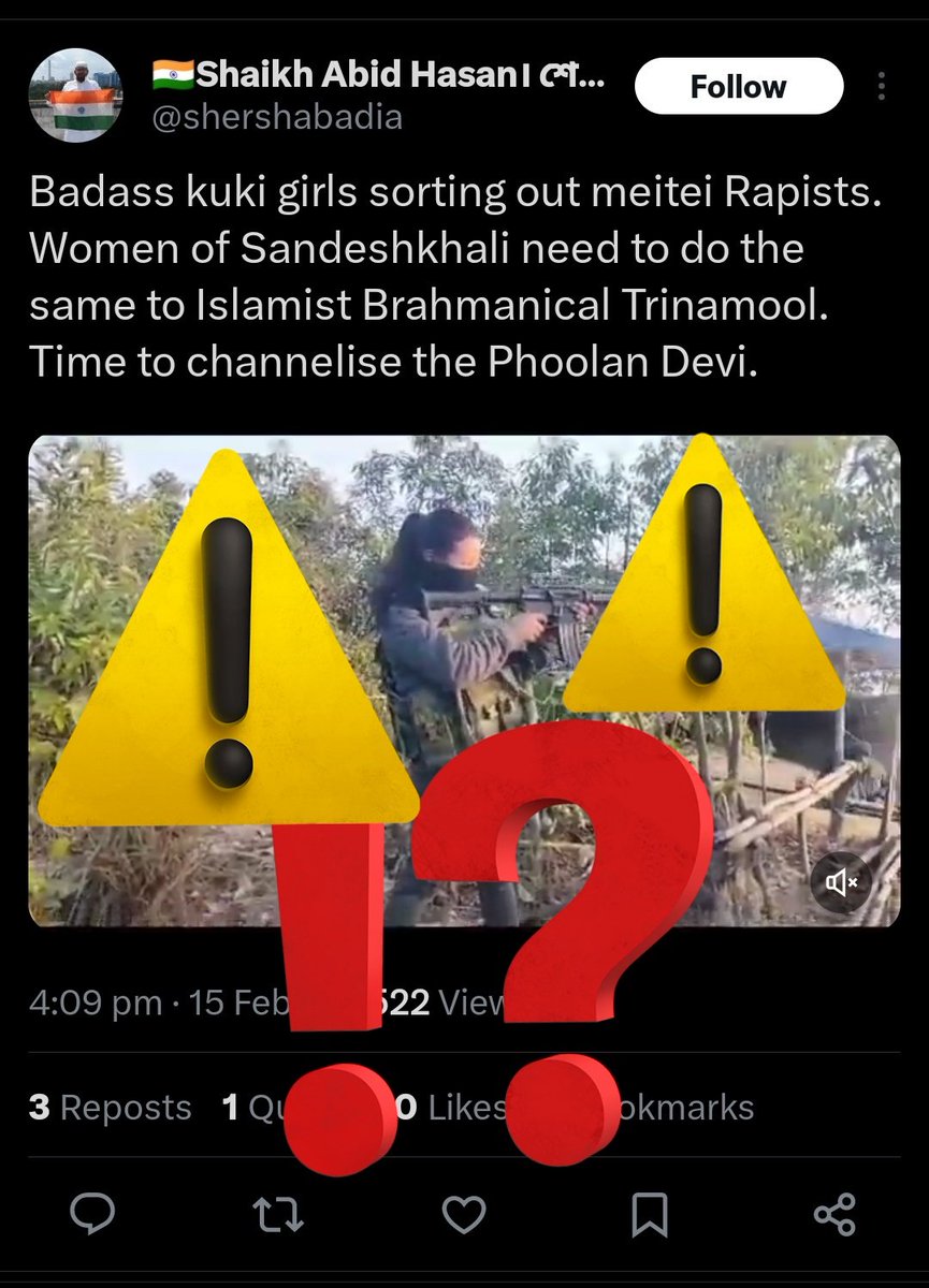 Hattori_nongshA's tweet photo. How can an individual, with a profile picture holding the national flag of #India,speak of disrespecting citizens of #India?It's perplexing that someone displaying such patriotic symbolism would engage in actions contradictory to the values associated with their national identity https://t.co/tK0XezGFcE