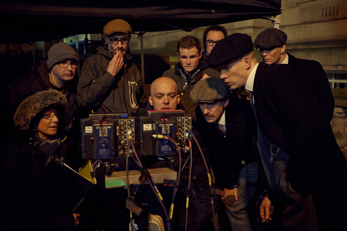 Behind the scenes of series 2 with director Colm McCarthy and director of photography Simon Dennis. #PeakyBlinders 📷: Robert Viglasky
