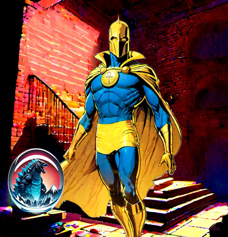 HeroesUnited_4's tweet photo. @owenlikescomics #Comics fans and #AI. In fact, I am doing a crossover of DC, Marvel, Fawcett, and Gold Key in "24 Hours to Defeat Godzilla" in a stop-image video mp4. There was a time when comics were simply "fun." #ComicsAI allow us to tell the stories we want to hear. #24HoursToDefeatGodzilla https://t.co/SqmDdPFrdO