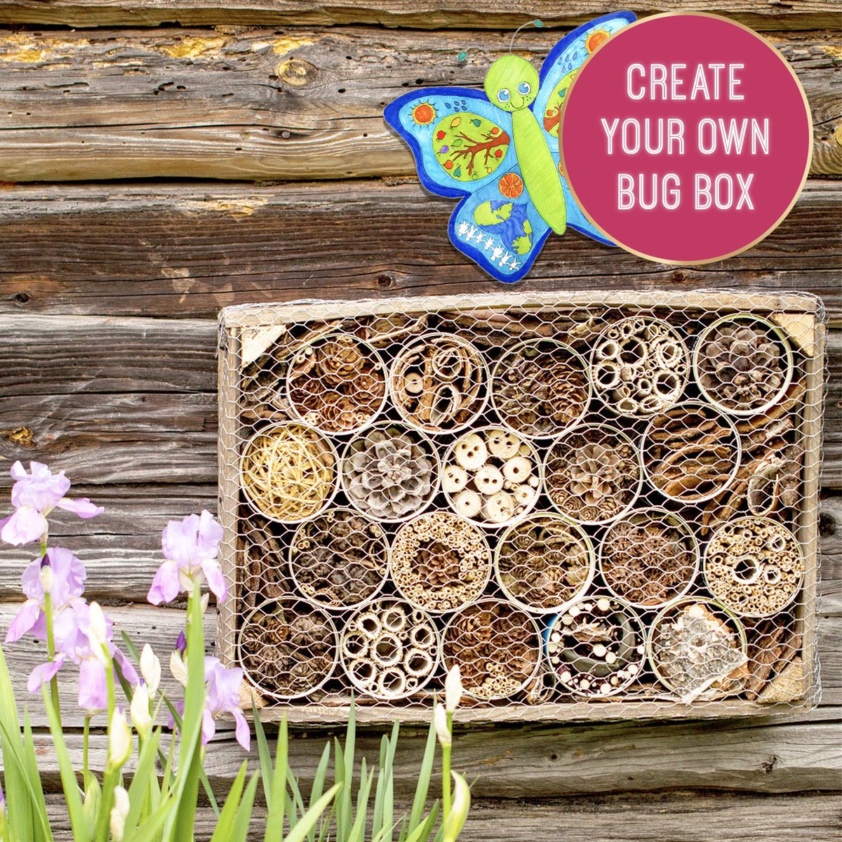 OrchardWorld_'s tweet image. 1/3 Benji butterfly would like to challenge you to create your own version of a ‘Bug Box’. 🐛 

We use bug boxes and bug hotels around our farms to attract and encourage all the beneficial bugs and insects, keeping them warm and happy so that they help us with essential…