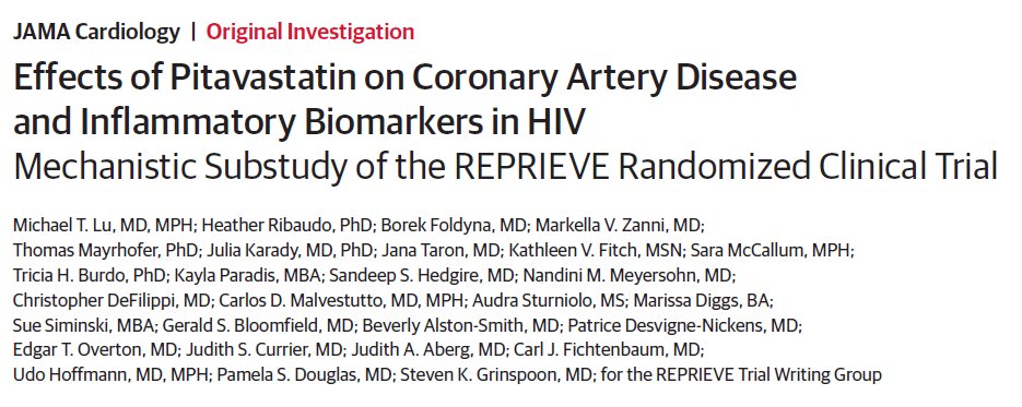 #HotOffThePress The REPRIEVE Mechanistic Substudy finds that pitavastatin reduces noncalcified plaque volume and progression as well as markers of lipid oxidation and arterial inflammation. Read the full results in JAMA Cardiology: bit.ly/3UlsBCy <a href="/michael_t_lu/">Michael Lu</a>