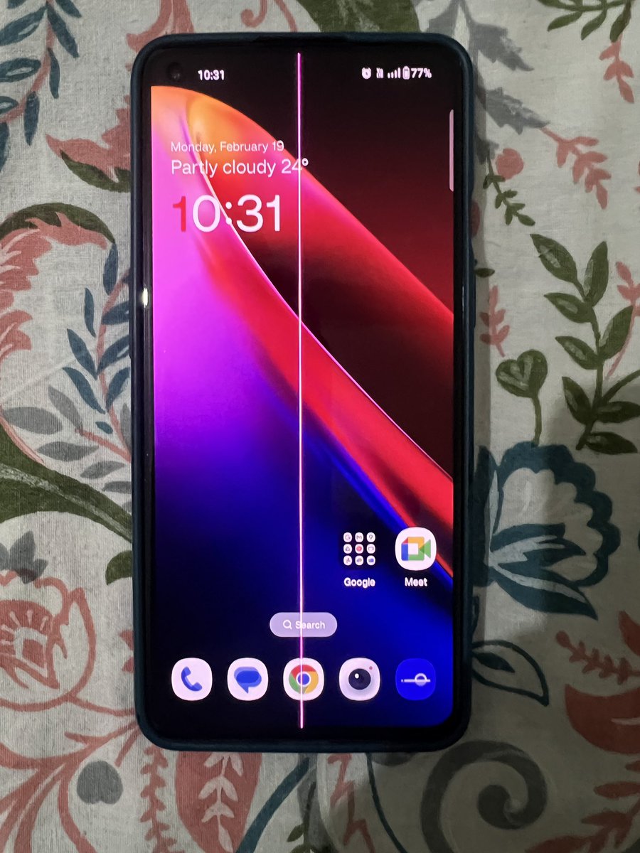 who_cares_india's tweet photo. "🚨 One problem with my OnePlus phone: a persistent pink line on the screen! 📱😩 Anyone else experiencing this issue? #OnePlue #screenproblem @OnePlus_Support @OnePlus_IN https://t.co/U8VE7XpKuq