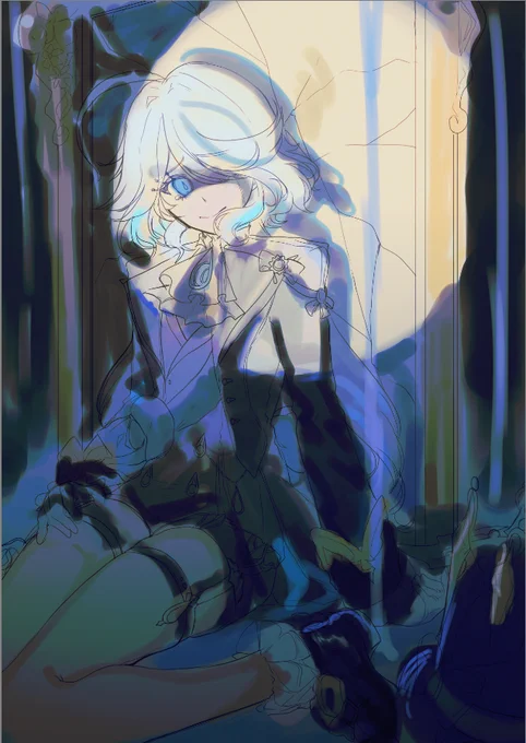 I don't usually do "flat colors" per se so... here it is my before render vs after render 