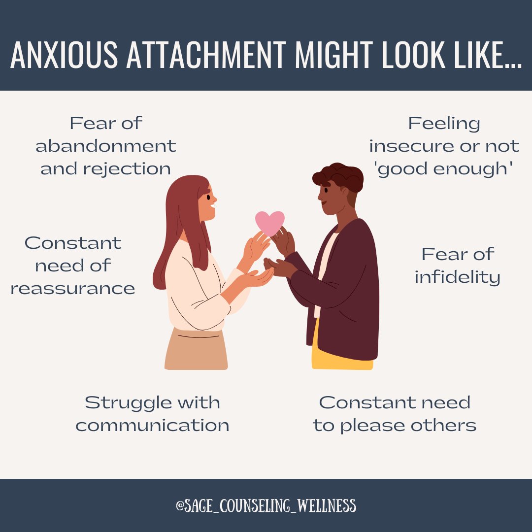 Anxious attachment can show up in many ways! Here are some common signs of anxious attachment. 
🌟

#attachmenttheory #mentalhealth #radicalacceptance #acceptance #relationshipadvice #emotionalintimacy #vulnerability #couplecounseling #dating101 #vulnerabilityisstrength