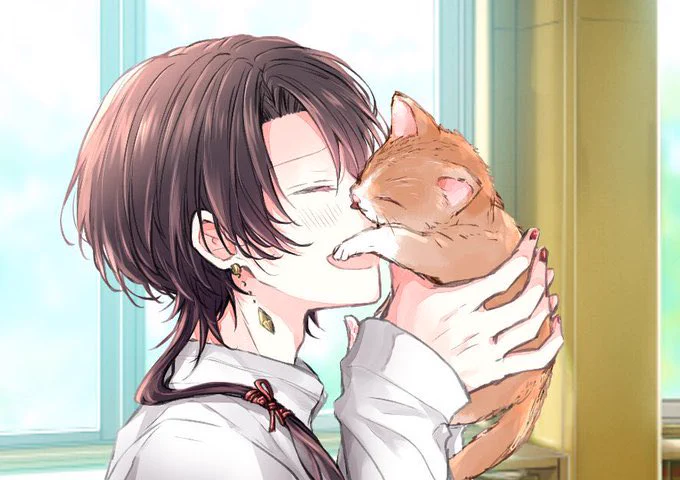 加州先輩と実家のねこ(再掲) 