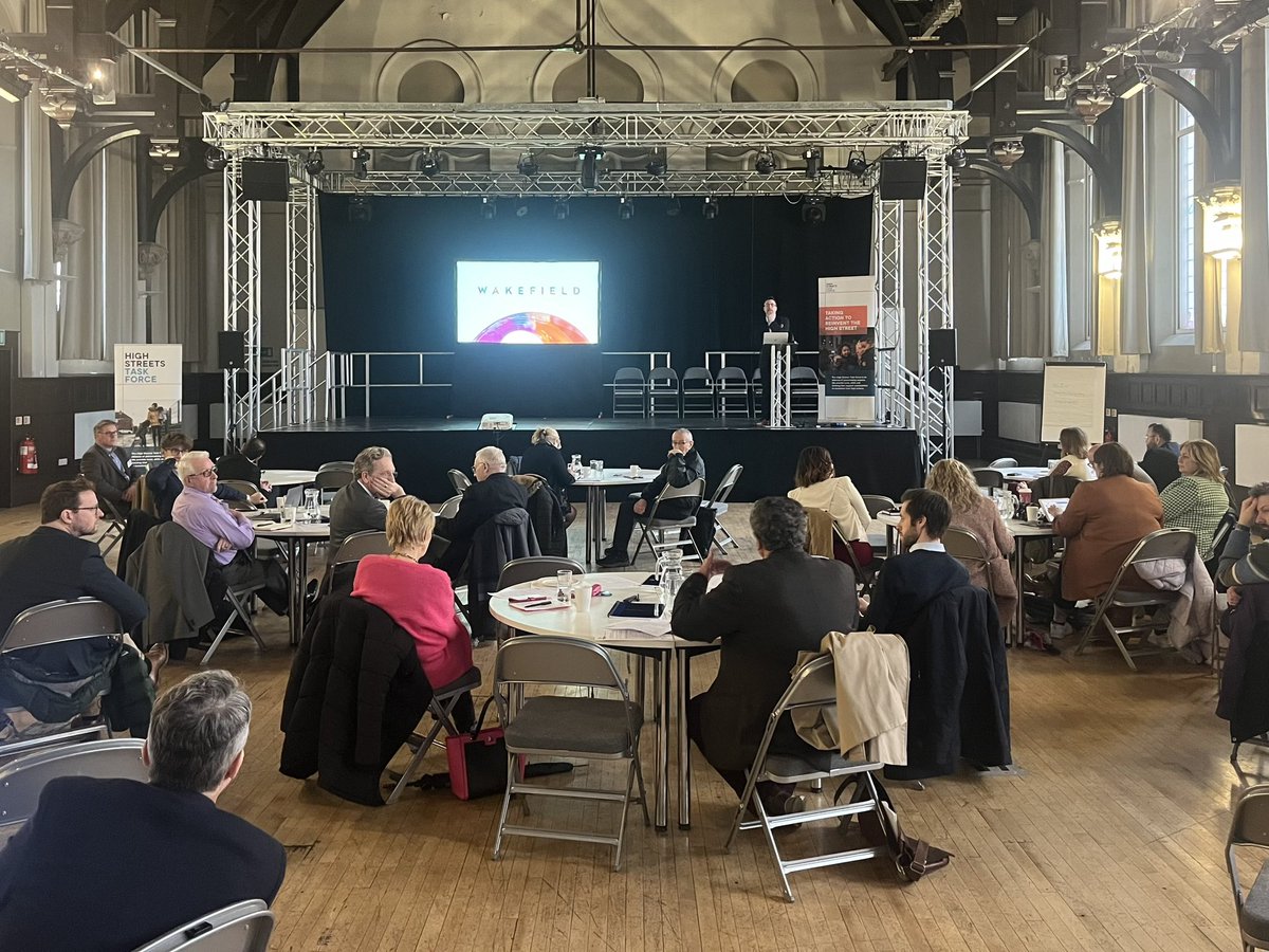 Our first Local Roadshow is in #Wakefield today, with a really engaged audience of place leaders and community champions (and in a fantastic heritage venue). Join us in Sunderland next week (29th Feb)! Or Bristol and London later in March. highstreetstaskforce.org.uk/news/high-stre…