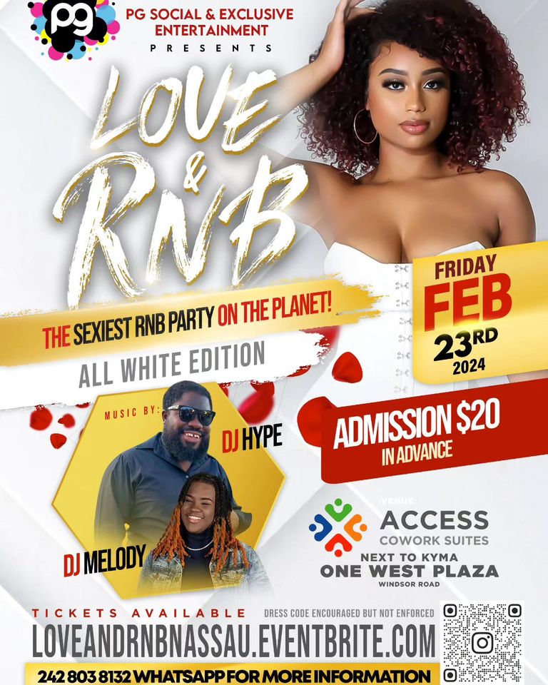 he Sexiest RNB Party on the Planet Continues this Friday! Accesscoworking All White Edition (Dress code encouraged but not enforced) #loveandrnbnassau #allwhite