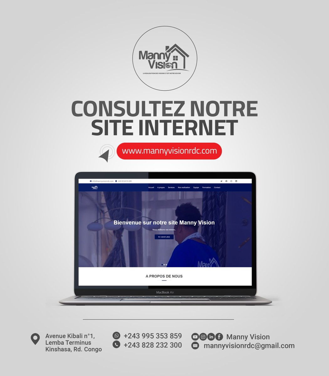 manny_vision's tweet photo. Hello la famille!
Nous vous annonçons  que notre Site Internet est désormais opérationnel. Consultez le pour toutes les informations sur nos produits et services.

@Mannyvision https://t.co/qUYnMEPSdE