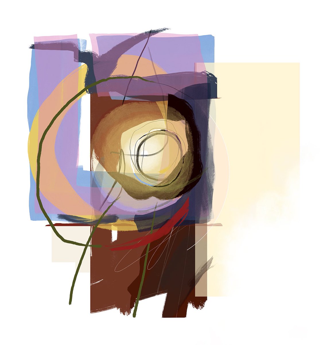 interpab's tweet photo. More developments, I’ve expanded the picture space and added the mellow yellow area with a clean white circular line creating a border for a pale peachy patch…
#art #artist #workinprogress #abstractart #abstract #colour #lovecolour #modernart https://t.co/FOMFeChizf