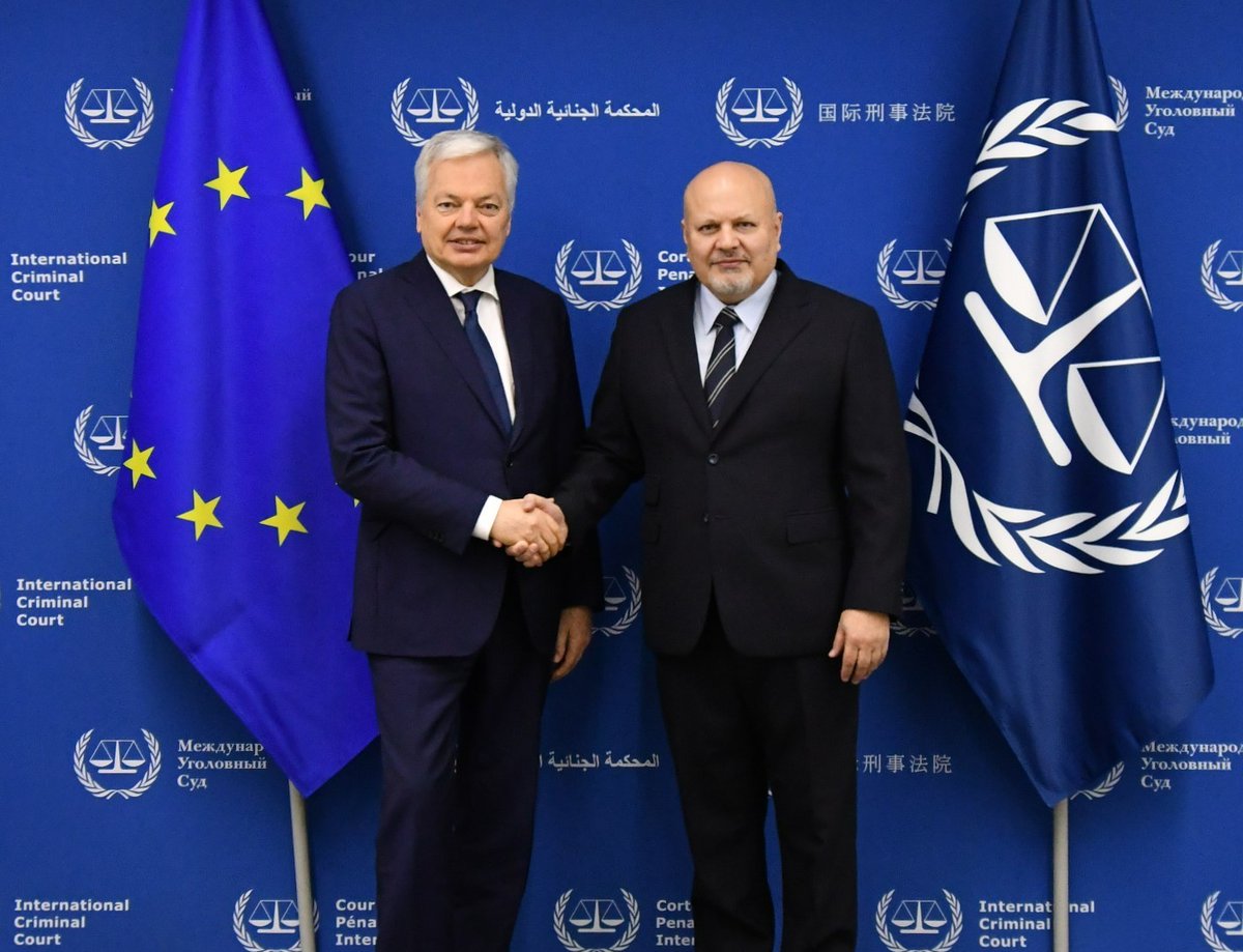 #ICC Prosecutor @KarimKhanQC meets with #EU Commissioner for Justice @dreynders at the Seat of the Court. Prosecutor is grateful for #EU's strong support for the Office of the Prosecutor & cooperation with #ICC work to pursue accountability for international crimes.