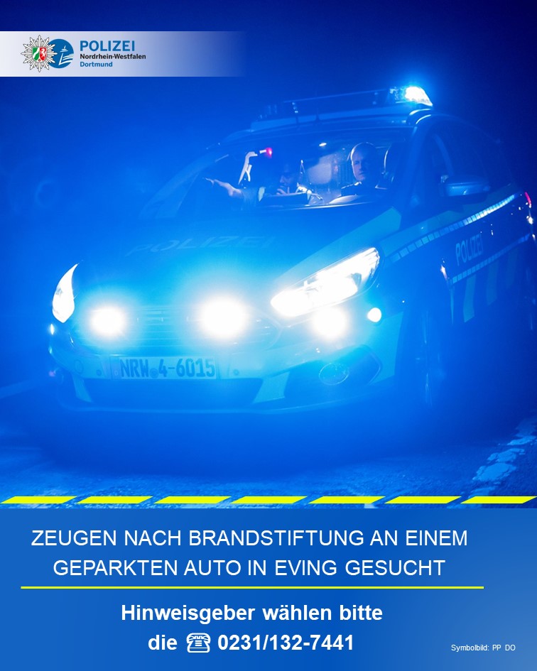 polizei_nrw_do's tweet photo. Wir suchen Zeugen nach Brandstiftung an einem geparkten Auto in #Dortmund-#Eving
📢 Hinweise bitte an die ☎ 0231/132-7441
Bislang Unbekannte haben gestern (21. Februar) einen Pkw am Süggelweg in Eving in Brand gesetzt.
Alle Infos 👇
https://t.co/ZyRfZic8Oc https://t.co/tZtq44Qnvv