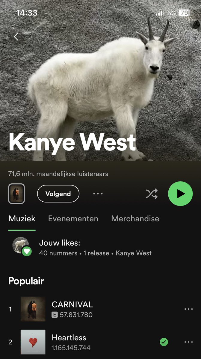 Kanye West banner update op Spotify 🐐