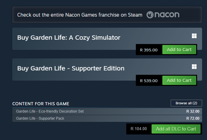 I hate having to do this and sorry for doing it, but what justifies the huge price on <a href="/GardenLifeGame/">Garden Life 🌺</a> ? It's not a price tag I'm used to for indie games. It's 70% more than the price for Palworld for perspective. Was really hoping to get this game but so put off by it now ☹️🥀