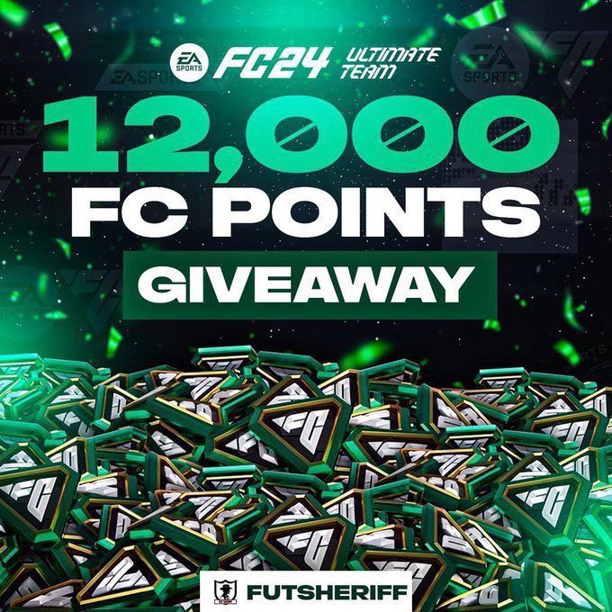 Fut Sheriff (@futsheriff) on Twitter photo 🚨FANTASY FUT GIVEAWAAAAAAAY🔥🔥🔥🔥
12k FC POINTS FOR YOU!🤝✅
- Follow <a href="/LordFootyTips/">Lord’s Football Tips</a> + <a href="/Quick_RageEAFC/">FC Tactical Assist 🤝</a> + <a href="/PitchGrinder/">Pitch Grinder</a> ✅
- RT🔁
That’s all!
Winner will be announced Friday🍀
#fc24 🚨FANTASY FUT GIVEAWAAAAAAAY🔥🔥🔥🔥
12k FC POINTS FOR YOU!🤝✅
- Follow <a href="/LordFootyTips/">Lord’s Football Tips</a> + <a href="/Quick_RageEAFC/">FC Tactical Assist 🤝</a> + <a href="/PitchGrinder/">Pitch Grinder</a> ✅
- RT🔁
That’s all!
Winner will be announced Friday🍀
#fc24