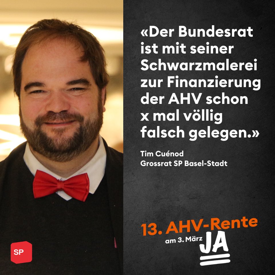Tim Cuénod (@tcuenod) on Twitter photo Die AHV-Untergangspropheten (inkl. Bundesrat) sind in diesem Abstimmungskampf eine Antwort auf eine Frage immer schuldig geblieben: wieso haben sich ALLE ihre „Prognosen“ der letzten Jahrzehnte  im Nachhinein IMMER als viel zu pessimistisch entpuppt? Die AHV-Untergangspropheten (inkl. Bundesrat) sind in diesem Abstimmungskampf eine Antwort auf eine Frage immer schuldig geblieben: wieso haben sich ALLE ihre „Prognosen“ der letzten Jahrzehnte  im Nachhinein IMMER als viel zu pessimistisch entpuppt?