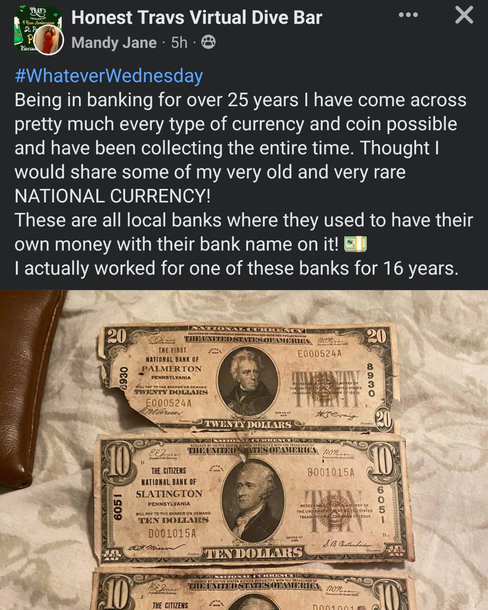 LVwithLove's tweet photo. Slatington Bucks!!
Apparently local banks used to have their name on the $$$.
Photo shared by Mandy Jane in Honest Trav's Dive Bar. Thought this was very cool!!!!
#Slatington https://t.co/cw5sc8KPh4