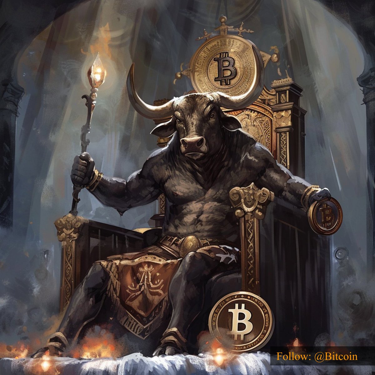 The #Bitcoin Bull Claiming the Throne in the Cryptocurrency Kingdom, Where  Every Rally Earns Its Crown. #CryptoCrown