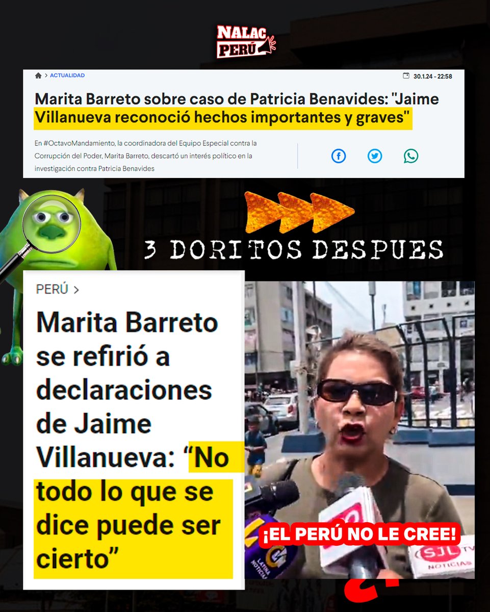 nalacperu2021's tweet photo. #DeComedia 🚨Marita Barreto minimiza revelaciones de Villanueva sobre Gorriti: "¿Qué delito ha cometido?" 🙄 https://t.co/rUqycvbHFw
