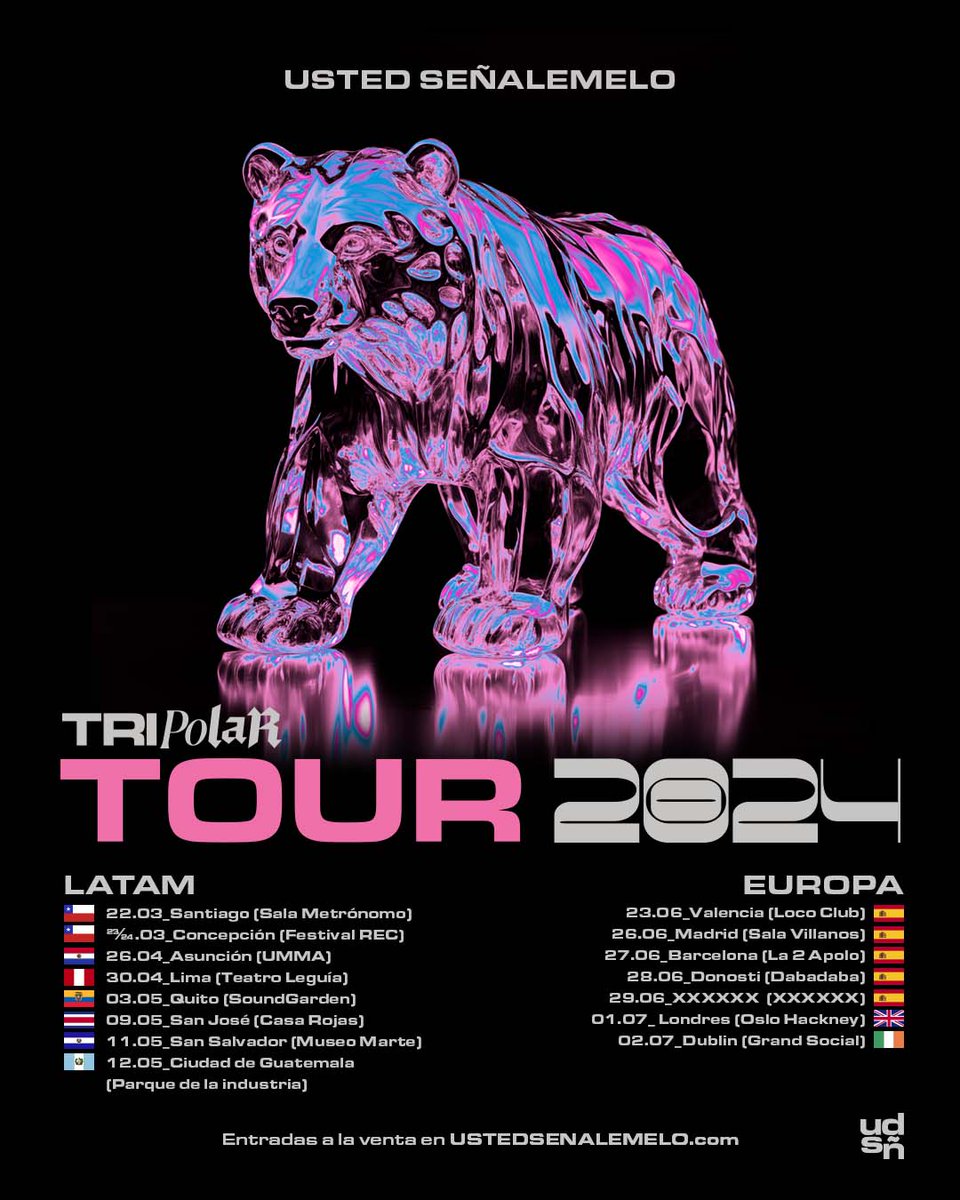 udsenalemelo's tweet photo. AHORA SIIIIIIIIIIII! Estamos muy muy emocionados de volver a LATAM y de llevar nuestra música por primera vez a EUROPA 🤩 En dónde nos vemos!!!!!!? 🐻‍❄ ENTRADAS A LA VENTA MAÑANA 23/02 🫵 https://t.co/gBM9eHqaoT