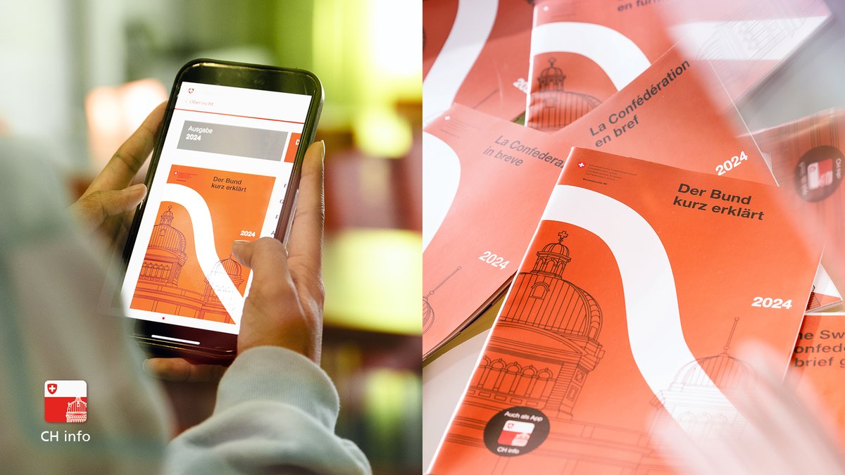 🆕 Ausgabe / Edition / Edizione / Ediziun / Edition 2️⃣0️⃣2️⃣4️⃣

Der Bund kurz erklärt / La Confédération en bref / La Confederazione in breve / La Confederaziun en furma concisa / The Swiss Confederation – a brief guide

Print, online &amp; App ➡️bk.admin.ch/bk/de/home/dok…