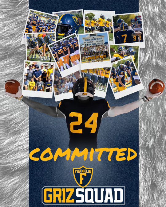 I’m extremely blessed to announce I will be continuing my Academic &amp; Athletic Career at Franklin college I want to thank my family, friends, teammates, and coaches that helped along this journey Go Griz! <a href="/CVILLE_FOOTBALL/">CHS Football</a> <a href="/CoachNeale/">Michael Neale</a> <a href="/FCGrizFootball/">Franklin College Football</a> <a href="/FranklinCollege/">Franklin College</a>