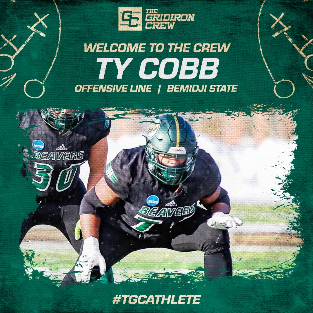 We want to welcome Ty Cobb to The Crew! The OL was 3x All-NSIC First Team and a D2 All-American at Bemidji State! Now he is looking forward to continuing his career at the pro level.

Profile: thegridironcrew.com/player/Ty-Cobb/

#TGCathlete #CFL #UFL #ELF #IFA #LFA #AFL #IFL