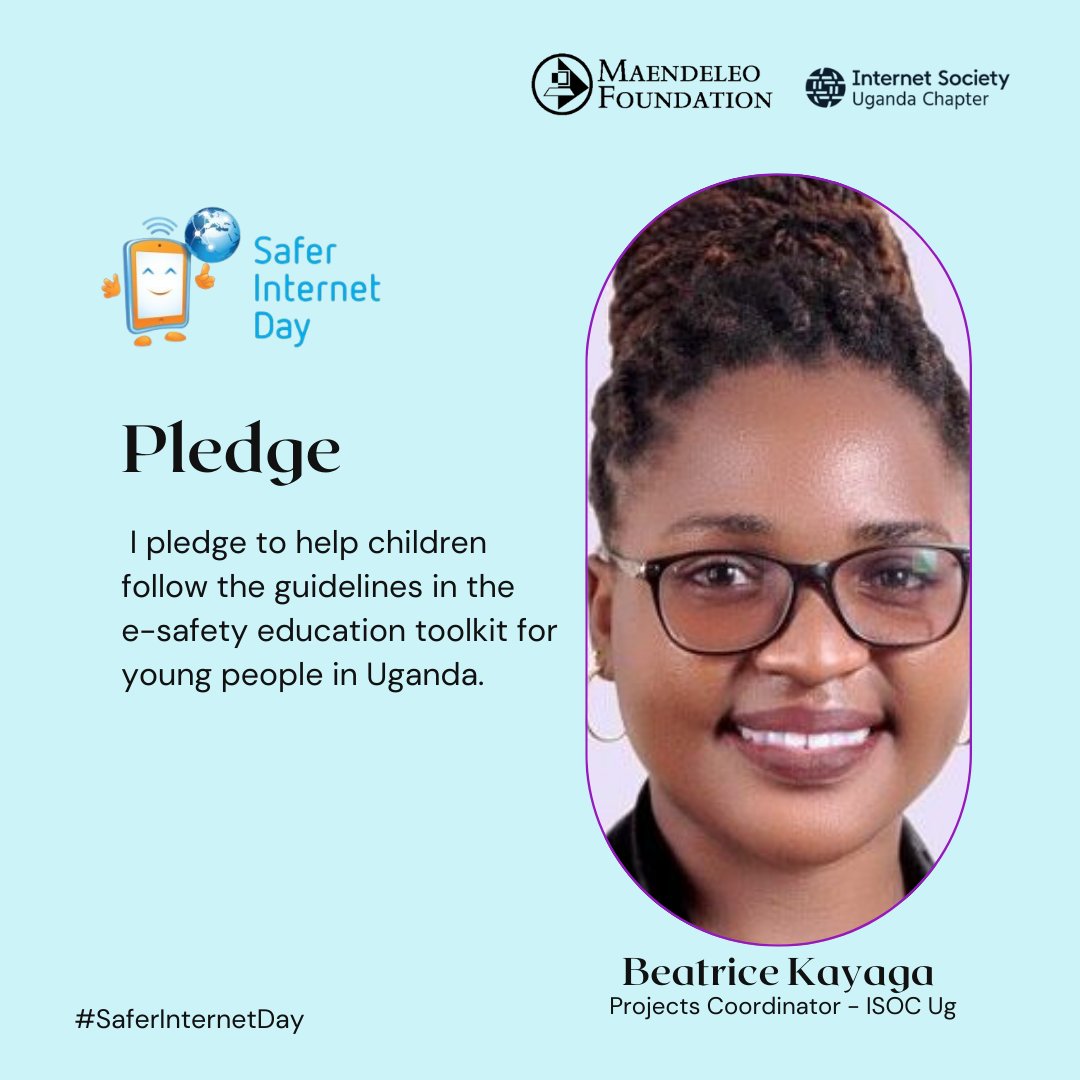 MaendeleoFdn's tweet photo. Meet Beatrice Kayaga, Projects Coordinator, @ISOCUg  . She pledges to help children follow the guidelines in the e-safety education toolkit for young people in Uganda. If you want to be like him you can download the toolkit here: https://t.co/UpDBCsZkD6 https://t.co/ZjXiTdW9Wr