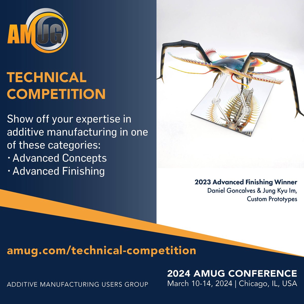 AdditiveMFGUG's tweet photo. TWO DAYS LEFT TO ENTER!

Enter the #AMUGTechComp and bring visibility to your company, project and/or individual skills in additive manufacturing. Plus, compete for a complimentary attendee registration for the 2025 conference!

More details: https://t.co/OnQS5v9NV0

#AMUG2024 https://t.co/iEhxF4mwH1