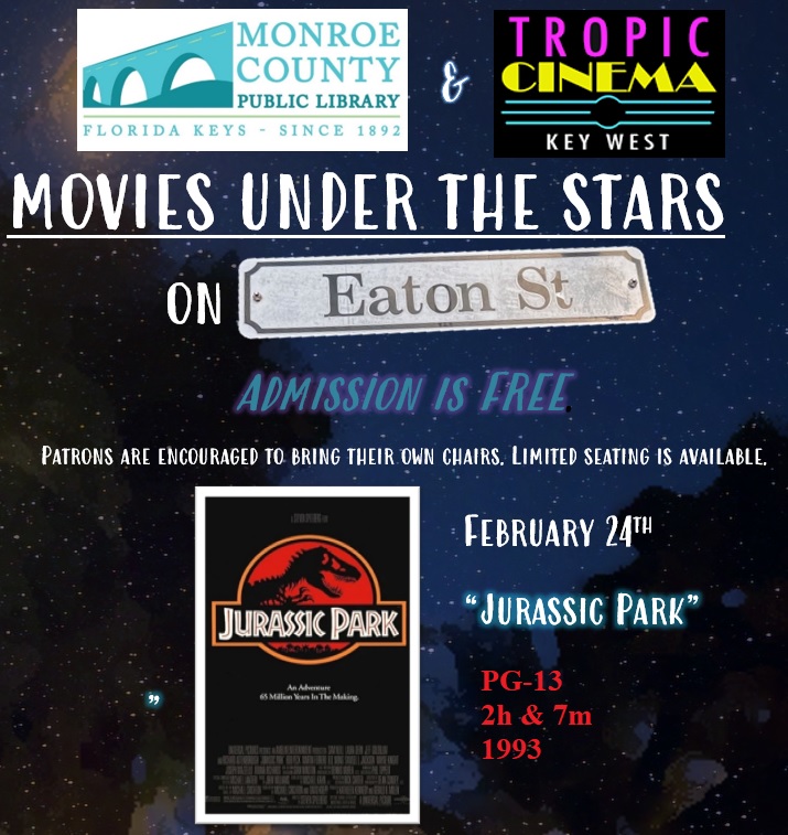 This Saturday night approximately 15 minutes after sunset in front of the Tropic Cinema on Eaton Street. Free. Patrons are encouraged to bring their own chairs, but limited seating will be available. @TropicCinema
