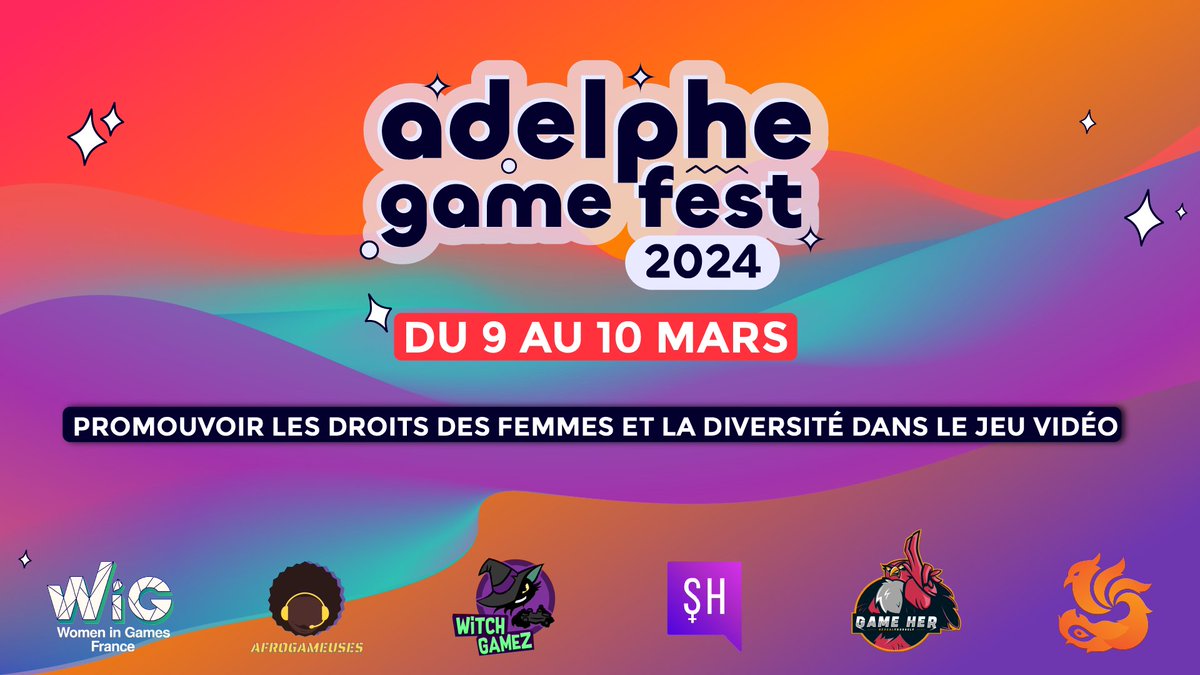 wig_fr's tweet image. 🌟 @wig_fr, @afrogameuses, @ProjectAWR, @Stream_Her, @GameHer et @WitchGamez collaborent à l'occasion de la Journée internationale des droits des femmes 🌟  

Retrouvez-nous les 9 et 10 mars pour l'#AdelpheGameFest : un événement hybride qui promeut la diversité dans le jeu vidéo