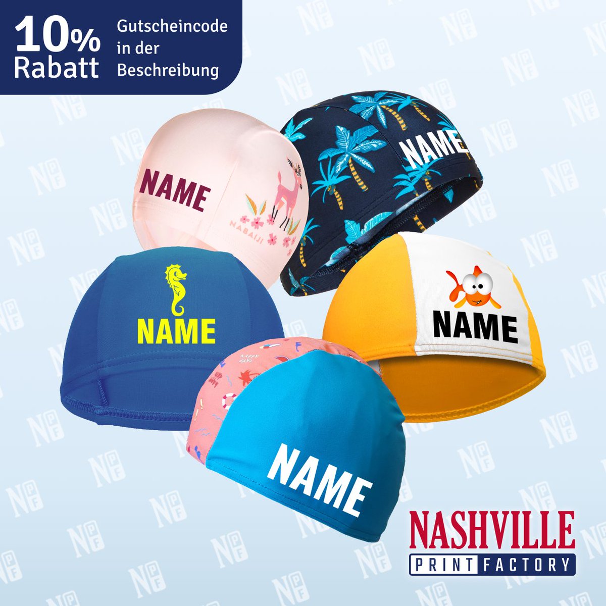 NashvillePF's tweet image. 10% Rabatt auf Badekappen und -Sets
Das Angebot gilt bis einschließlich Sonntag, den 3. März 2024.
🎟️Gutscheincode: BADEKAPPE0224
🔗nashvilleprint.de/c/schule/schwi…

#rabatt #gutscheincode #sparen
#badekappe #badehaube #baden #schwimmen #schwimmkurs #kinder #schulschwimmen #schwimmschule